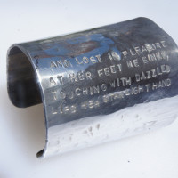 Keats "Lost in Pleasure" large aluminum Cuff