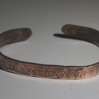 Heart in passion, copper bracelet