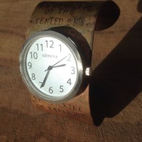Edna St. Vincent Millay brass watch closeup
